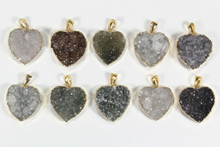 Lot: Druzy Amethyst Heart Pendants - Pieces #78433